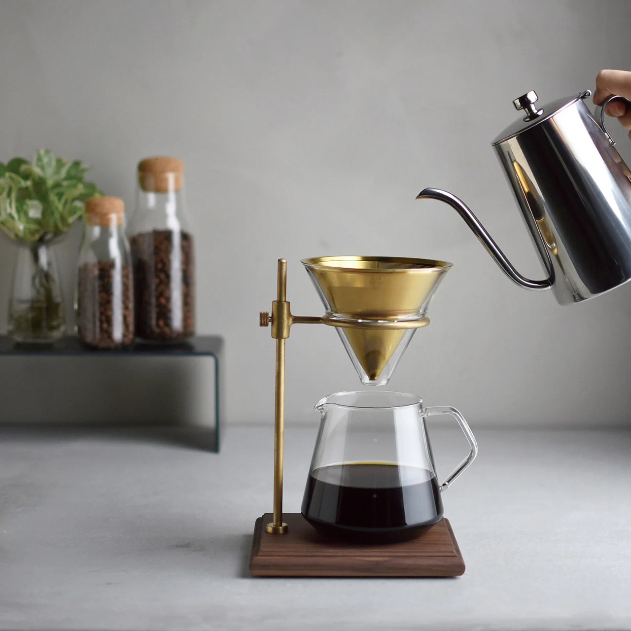 SCS Brass Pourover Coffee Stand Set - Image 5